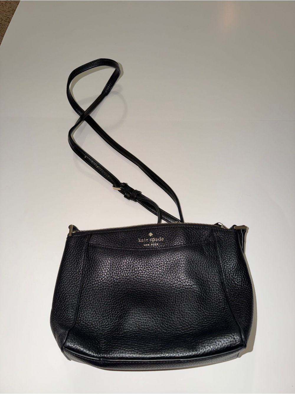 kate spade Black Pebbled Leather Small Crossbody Bag